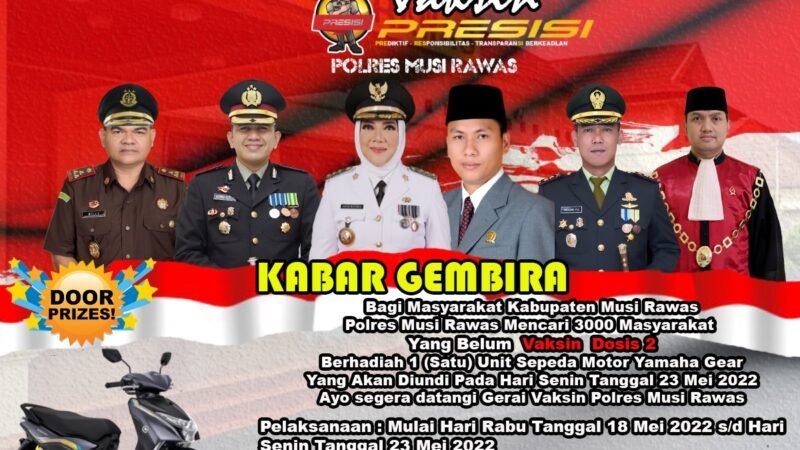 Polres MURA Gelar Vaksin Berhadiah Motor